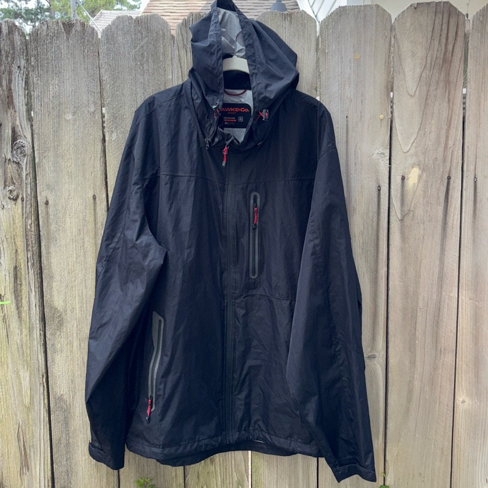 Hawke & Co Sport Performance Windbreaker Jacket Black Hoodie Men’s XX